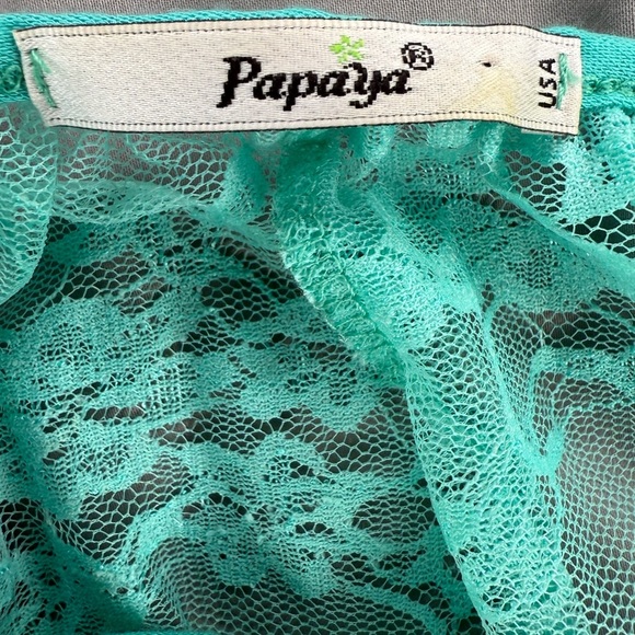 โจ Papaya Sheer Lace Blouse with Attached Camisole โ Size M โจ - Picture 6 of 7